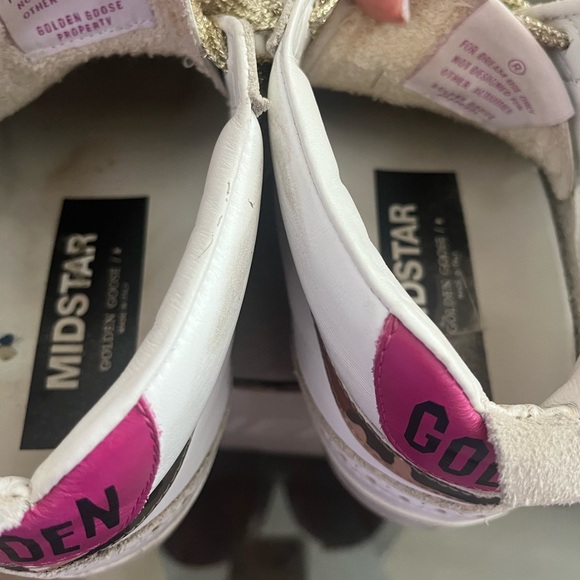 Mid Star golden goose sneakers with Camo detailing and burgundy backs! - Picture 2 of 6